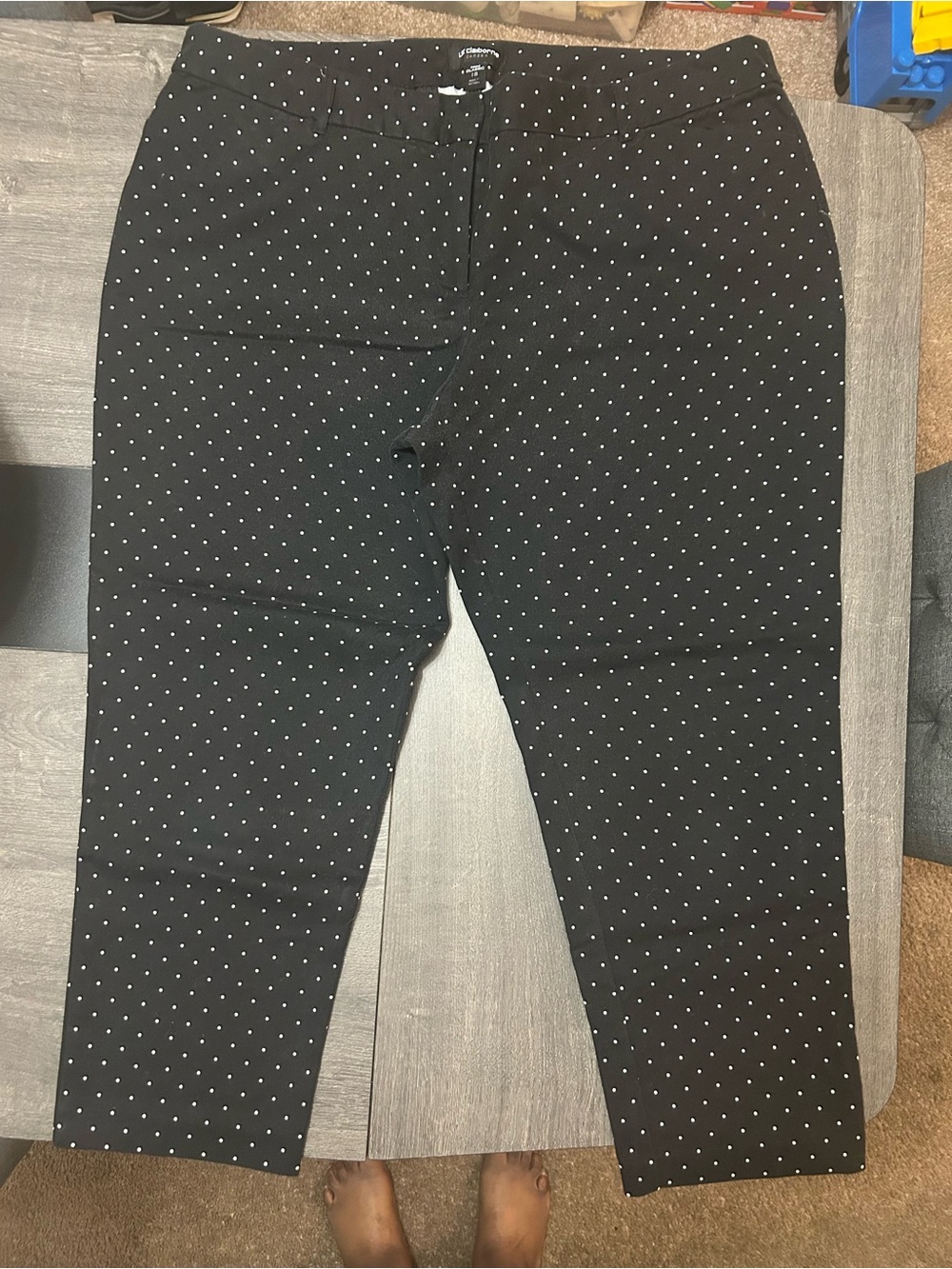 Liz Claiborne Black Polka Dot Career Pants
